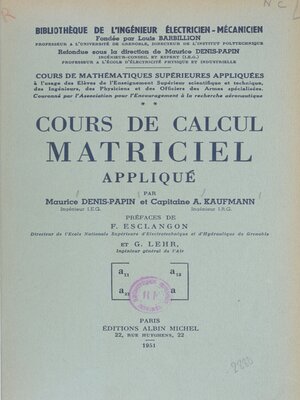 cover image of Cours de Calcul matriciel appliqué (2)